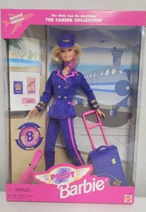 lot 208 image: Pilot Barbie NRFB 1997 Career Collection We Girls Can Be Anything