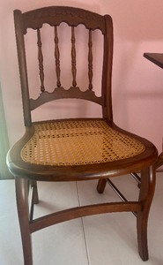 lot 160 image: Petite Cane Bottom chair and folding side table