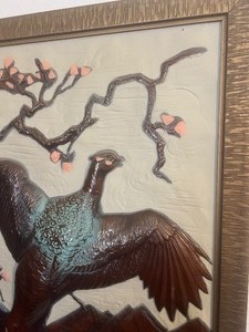 lot 40 image: Mid Century Pheasant in Flight Molded 3D Artwork Phillip Taub 1958