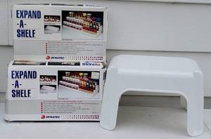 lot 244 image: Three Expand-A-Shelf and a Stool