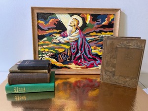 lot 59 image: Religious Vintage Paint by Numbers and Bible Storybook