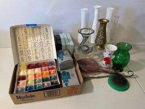lot 94 image: New in Box Partylite Candles, Vase Lot, Votives, Mirros