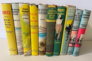 lot 98 image: Lot of 10 Hardcover Young Adult Girls Mystery Novels Dana Girls 1940s