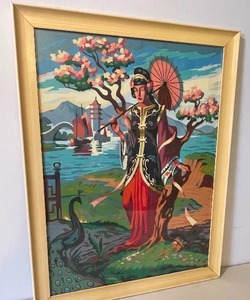 lot 113 image: Vintage Paint by Numbers Framed