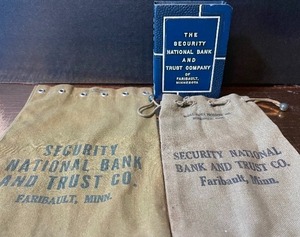 lot 173 image: Security National Bank Vintage Faribault MN and Bank Bags