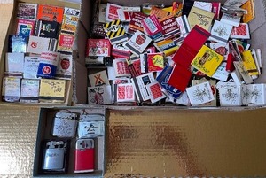 lot 177 image: LARGE Lot Vintage Matchbooks and Lighters US Zone Military Lighter