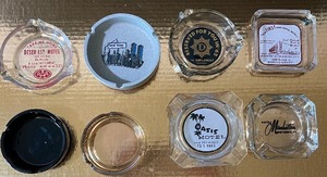 lot 183 image: Lot of 8 Vintage Ashtrays with Advertising Souvenir Ashtrays