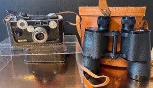 lot 203 image: Rainier 10x50 Binoculers with Case, Argus 35mm Camera with Case 50mm lens