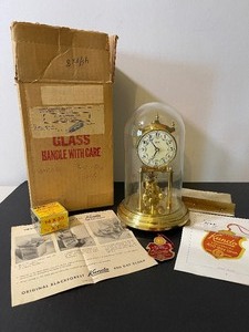 lot 299 image: Vintage Kundo Brass Dome 400 Day Clock