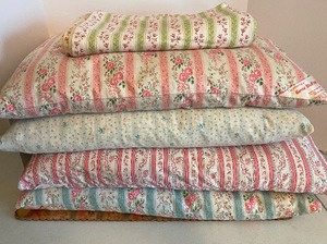 lot 317 image: Four Vintage Feather Pillows and Extra Pillow Ticking
