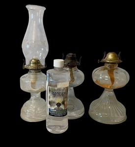 lot 97 image: Lot of 3 Vintage Kerosene Lanterns, One Chimney, Oil