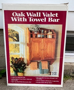 lot 333 image: Oak Wall Vallet with Towel Bar