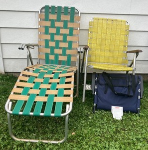 lot 269 image: Webbed Aluminum Folding Lawn Chairs (2) LOT