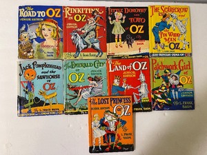 lot 558 image: Nine Vintage L. Frank Baum Childrens Oz Books