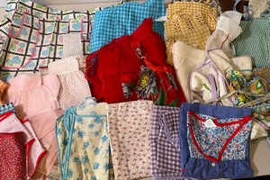 lot 533 image: Large LOT of Vintage Aprons - Sheer, Long