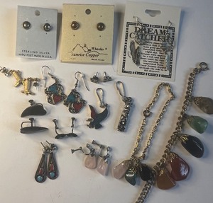 lot 448 image: Southwest Style Jewelry Lot with Sterling