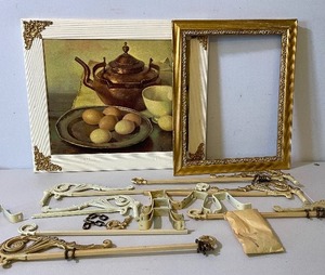 lot 479 image: Antique Swing Arm Cast Iron Curtain Rods and Decor