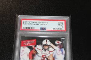 2017 Panini Prestige Patrick Mahomes II Rookie Card #232 PSA 9