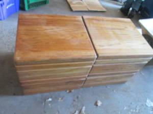 lot 33 image: Pair of Cedar 2-drawer night stands, perfect for keeping the misc garage goodies contained