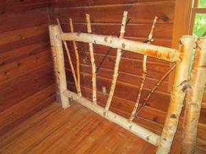 lot 36 image: Solid Birch log King size Headboard...