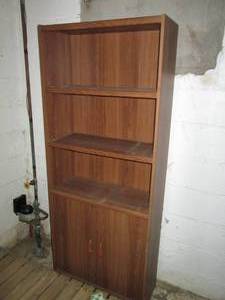 lot 85 image: 6ft 3-tier shelf with lower cabinet storage