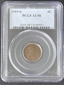1919-S Lincoln Cent PCGS AU58
