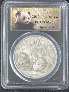 2013 Panda 10 Yen Silver Coin PCGS MS69