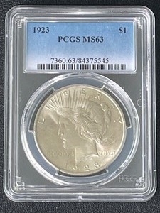1923 Peace Dollar PCGS MS63