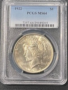1922 Peace Dollar PCGS MS64