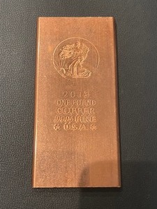 1 Pound .999 Fine Copper Bar