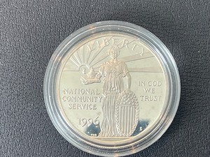 1996-S National Community Service Silver Dollar Only 24,463 Minted