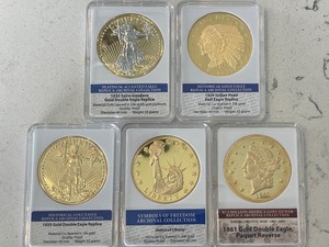 Replica Coins Layered in 24k Gold