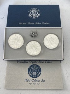 lot 5 image: 1984 Olympic Silver Dollar Set