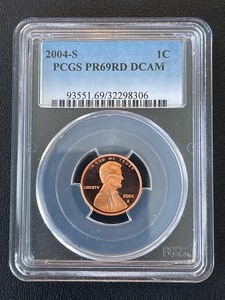 lot 76 image: 2004-S Lincoln Cent Proof PCGS PR69 Red Deep Cameo