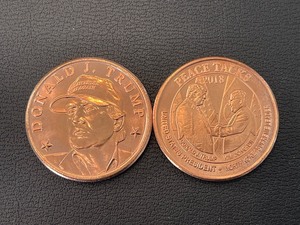 lot 97 image: (2) 1 Ounce .999 Fine Copper Donald Trump Rounds