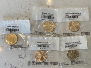 lot 100 image: Presidential Dollar Coins Uncirculated and Proof