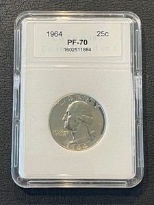 lot 117 image: 1964 Washington Quarter Proof CCG PF70
