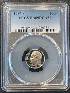 lot 122 image: 1987-S Roosevelt Dime Proof PCGS PR69 Deep Cameo