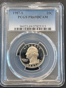 lot 124 image: 1987-S Washington Quarter Proof PCGS PR69 Deep Cameo