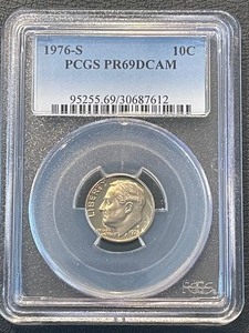 lot 130 image: 1976-S Roosevelt Dime Proof PCGS PR69 Deep Cameo