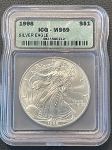 lot 131 image: 1998 Silver Eagle ICG MS69