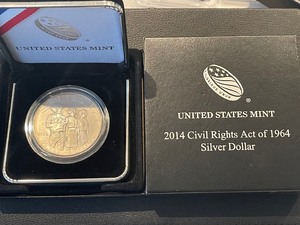 lot 139 image: 2014-P Civil Rights Act of 1964 Silver Dollar 24,720 Minted