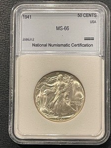 lot 163 image: 1941 Walking Liberty Half Dollar NNC MS66