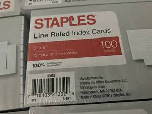 lot 106 image: Bulk Index Cards