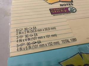 lot 134 image: Super Sticky Post-It Variety Packs