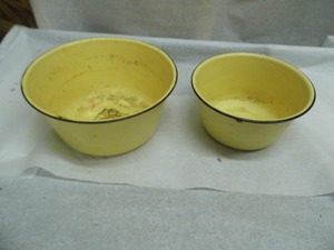 2 enamel bowls