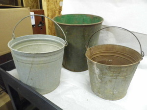 3 metal pails