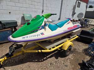 lot 8 image: 1995 Bombadier Seadoo GTX & Homemade Trailer