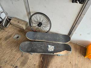 lot 37 image: Skateboards and Bike Wheel
