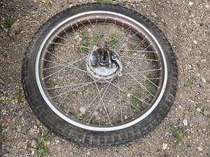 lot 44 image: Motorcycle Wheel, Tire and Rim